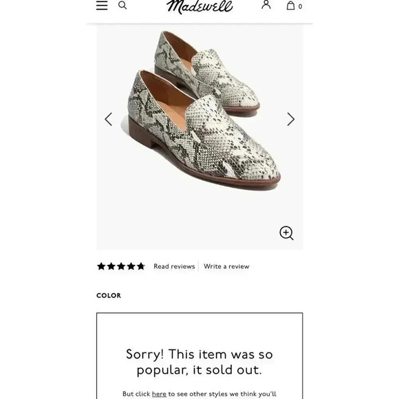 Madewell Frances Loafer in Stamped Snake - Picture 1 of 7